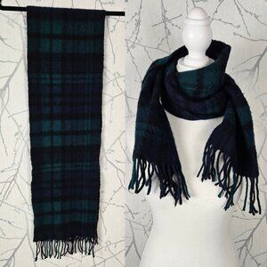 Edinburgh Since 1437 Navy Green Plaid Tartan 100% Lambswool Scarf